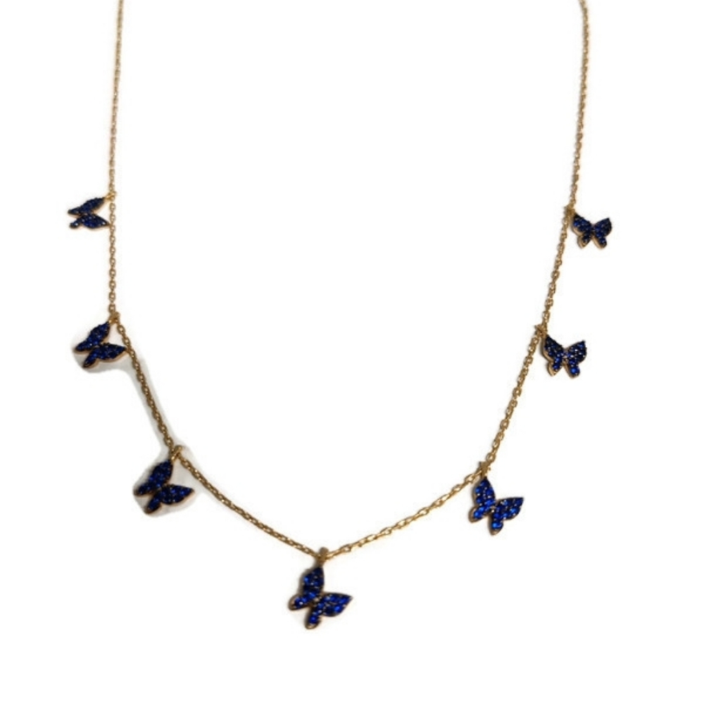 Gabi Rielle 14k gold plated blue sapphire necklace